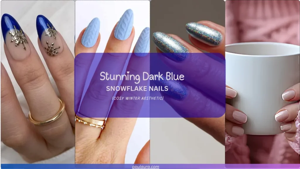 7 Ways to Rock Stunning Dark Blue Snowflake Nails for a Cosy Winter Aesthetic